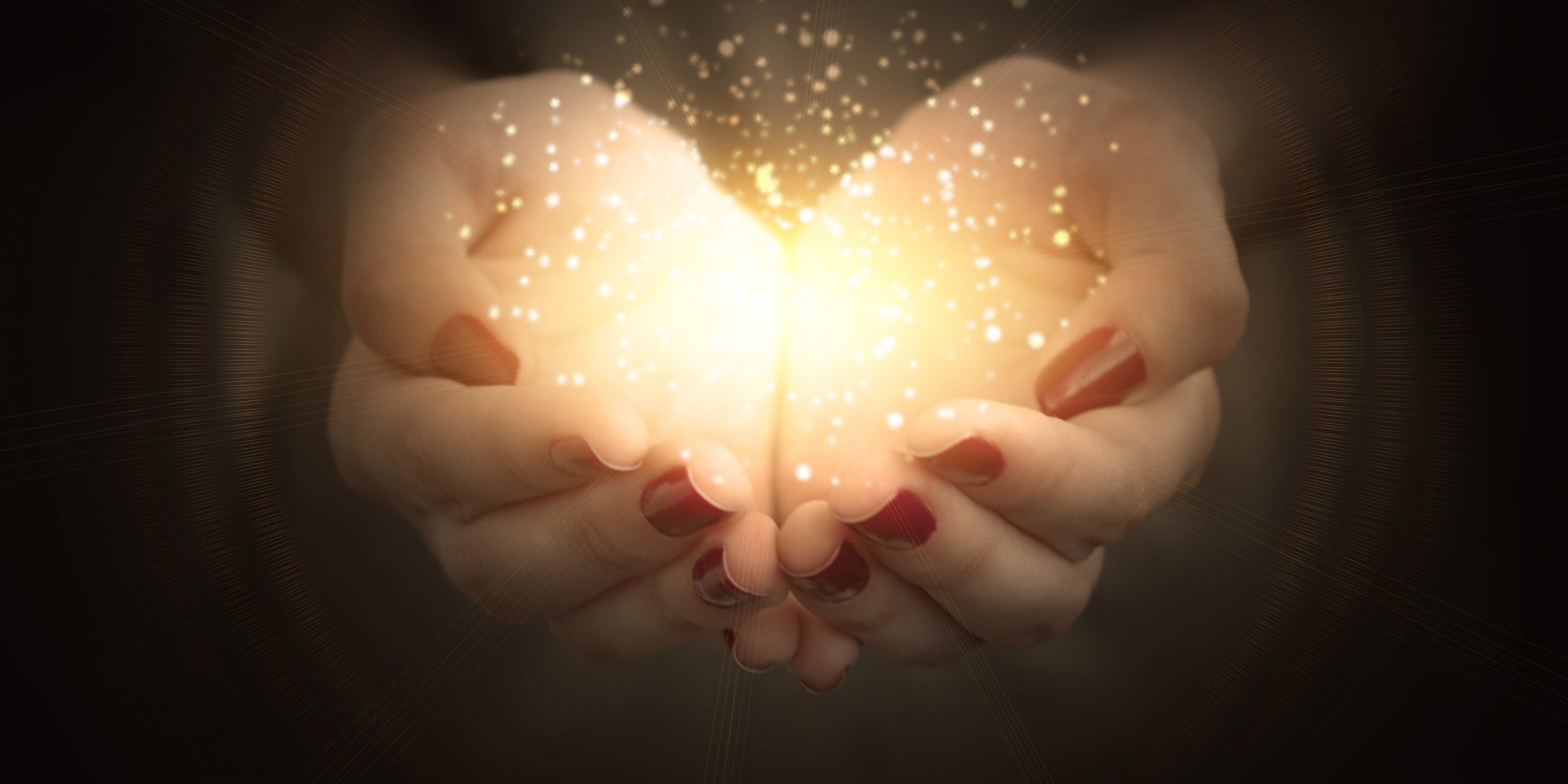 Magic,Particles,On,The,Palms,Of,A,Woman,,A,Stream